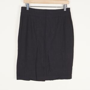 Eileen Fisher Stretch Viscose Ponte Knit Black Pencil Skirt Womens Sz Petite M